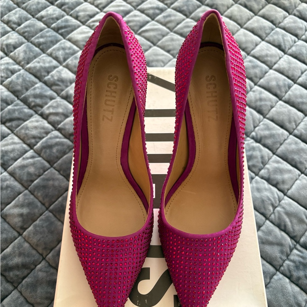 SCHUTZ Fuchsia Studded Heels